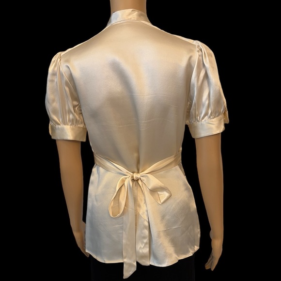 BCBGMAXAZRIA Ivory Cream Silk Top - Picture 9 of 9